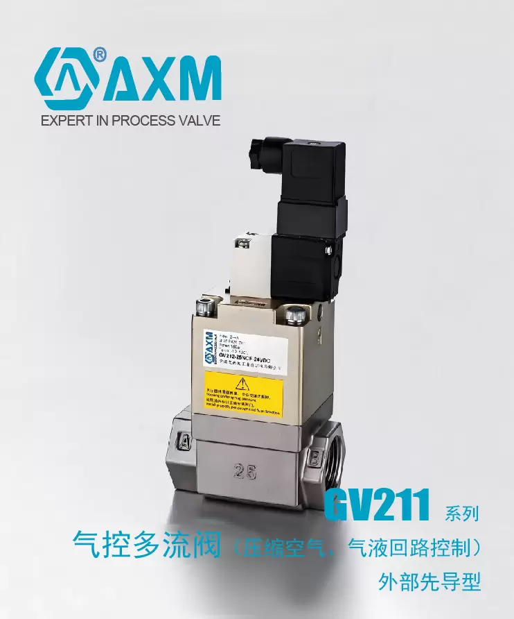 GV211系列外部先导气控多流阀（压缩空气、气液回路控制）