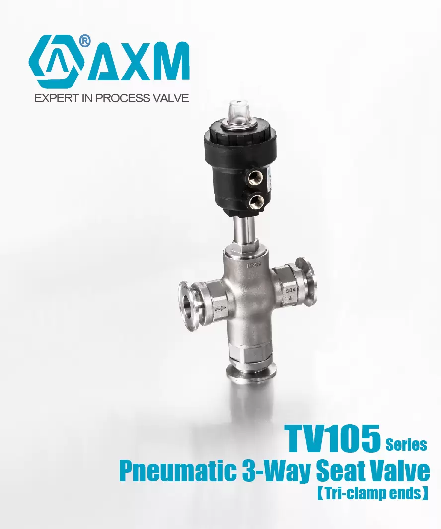 TV100 Series Pneumatic  3-way Seat Valve