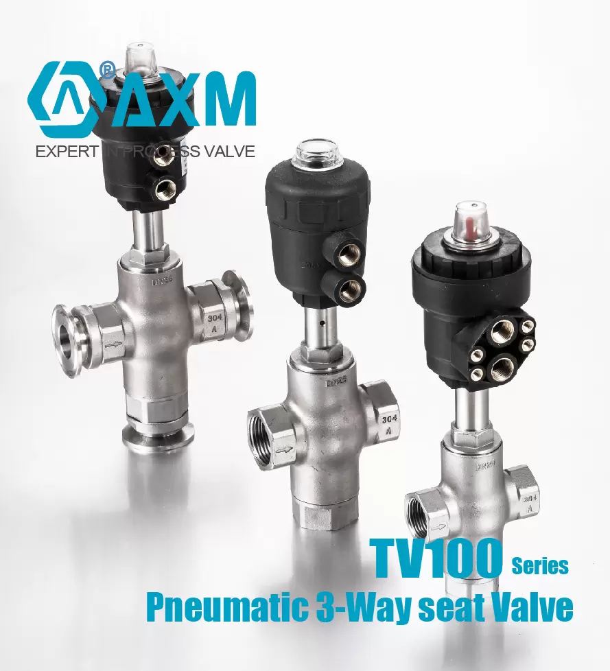 TV100 Series Pneumatic  3-way Seat Valve